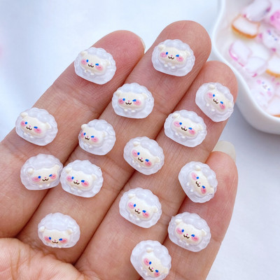 50 de bucăți 3D drăguț mini pisică de desene animate, iepure, serie tigru nail art rășină nail art bijuterii în formă de floare consumabile pentru arta unghiilor