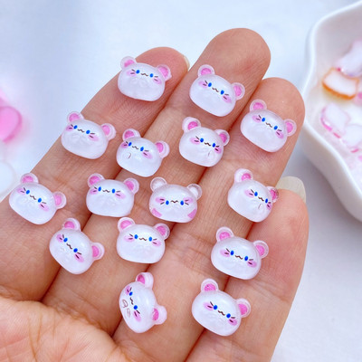 50 de bucăți 3D drăguț mini pisică de desene animate, iepure, serie tigru nail art rășină nail art bijuterii în formă de floare consumabile pentru arta unghiilor