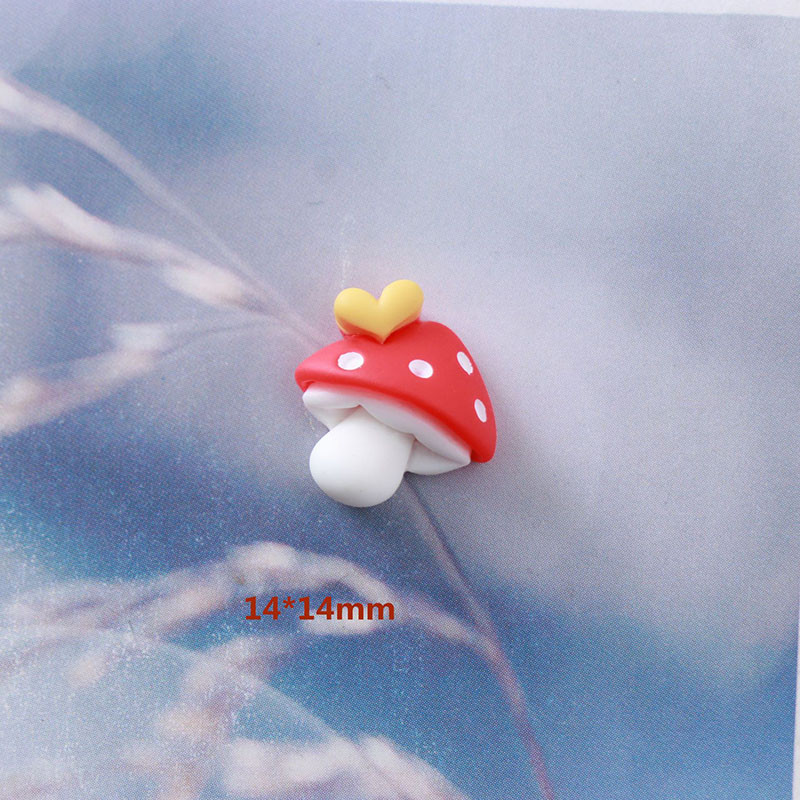 20 τμχ Sweet Slime Nail Charms Cute Red Mushroom Resin Flower Crafts For DIY Nail Art 3D διακόσμηση Αξεσουάρ χαριτωμένες πέτρες