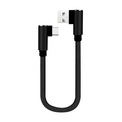 25 cm USB iki C tipo trumpas įkrovimo kabelis alkūnė 90 laipsnių 2A laidas Greitas USB USB C mikro įkrovimas S4O7