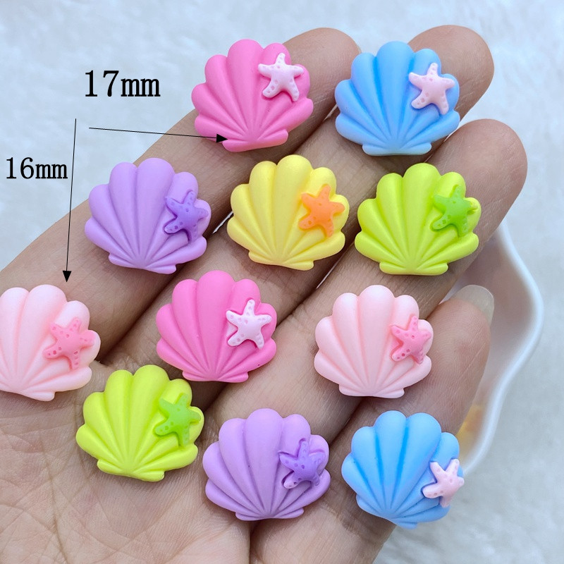 10 3D-säravat ja armsat multifilmi Little Starfish Shell Nail Art Resin küünekunsti kaunistused Lillekujulised küünekunsti tarvikud