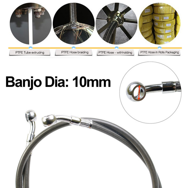 AN3 motociklo 10 mm stabdžių žarna Banjo Line stabdžių trosas hidraulinė sankaba Banjo, skirta Suzuki Kawasaki Yamaha ATV alyvos vamzdžių linijai