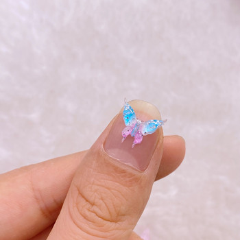 40 τμχ Cute Mini ρητινούλα 3D λαμπερά πολύχρωμα πεταλούδα στρας νυχιών Glitter Nail Art Κοσμήματα Μανικιούρ Διακοσμητικά νυχιών