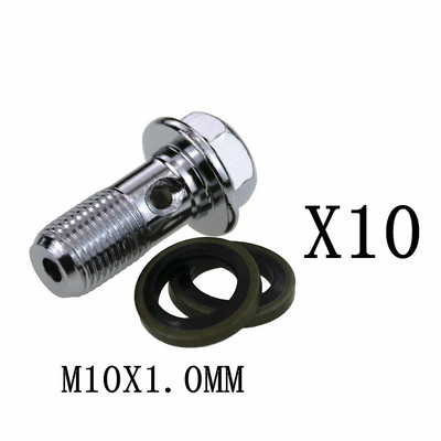 10 vienetų motociklo stabdžių apkaba Banjo varžtai Sraigtai Vinys M10x1,25mm/1mm Pagrindiniam stabdžių žarnos cilindrui Honda Yamaha