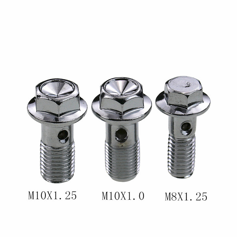 10 vienetų motociklo stabdžių apkaba Banjo varžtai Sraigtai Vinys M10x1,25mm/1mm Pagrindiniam stabdžių žarnos cilindrui Honda Yamaha
