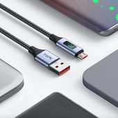 Încărcător rapid cu interfață USB Android QC 3.0 cu afișaj curent de tensiune LED pentru încărcare cablu de încărcare a telefonului Xiaomi Huawei Samsung