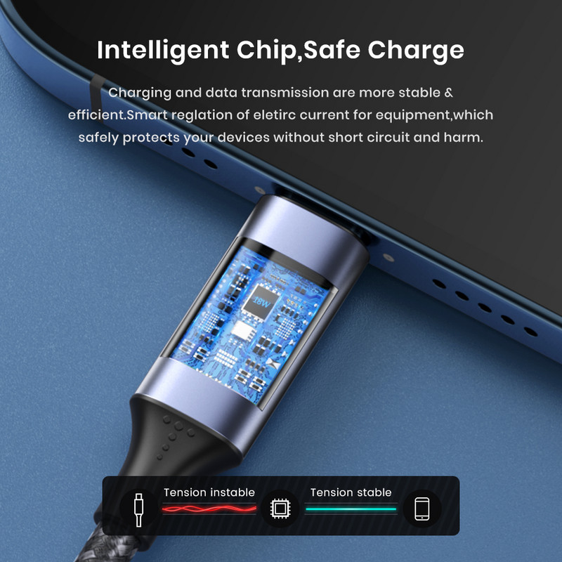Încărcător rapid cu interfață USB Android QC 3.0 cu afișaj curent de tensiune LED pentru încărcare cablu de încărcare a telefonului Xiaomi Huawei Samsung