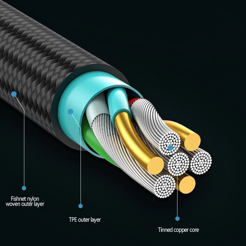 1m 2m 3m 90 kampų USB C tipo C kabelio įkroviklio laidas, skirtas Samsung Huawei Xiaomi USB-C USBC Type-C ilgas greito įkrovimo duomenų laidas