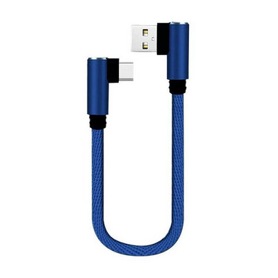 USB į C trumpas įkrovimo kabelis alkūnė 25 cm 90 laipsnių USB C mikro USB laidas 2A greitas įkrovimas
