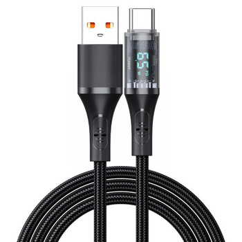 Кабел от USB C към USB тип C 66W LED цифров дисплей Кабел за зареждане на телефона за Samsung Huawei USB кабел за данни тип C Кабел U0E3