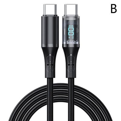 USB C-tüüpi C-tüüpi USB-kaabel 66 W LED-digiekraaniga telefoni laadimiskaabel Samsung Huawei USB-tüüpi C-andmesidekaabli juhe U0E3