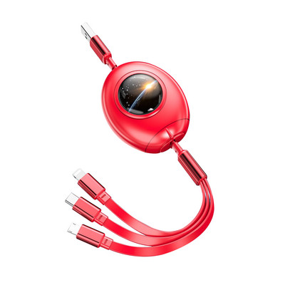 3in1 USB laidas, skirtas iPhone 14 13 12 Pro Max Micro USB Type C kabelis 3 in 1 5A ištraukiamas USB C įkrovimo laidas, skirtas Samsung S20 S9