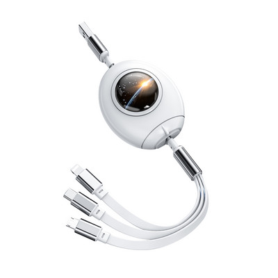 3in1 USB laidas, skirtas iPhone 14 13 12 Pro Max Micro USB Type C kabelis 3 in 1 5A ištraukiamas USB C įkrovimo laidas, skirtas Samsung S20 S9