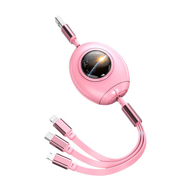 3in1 USB laidas, skirtas iPhone 14 13 12 Pro Max Micro USB Type C kabelis 3 in 1 5A ištraukiamas USB C įkrovimo laidas, skirtas Samsung S20 S9