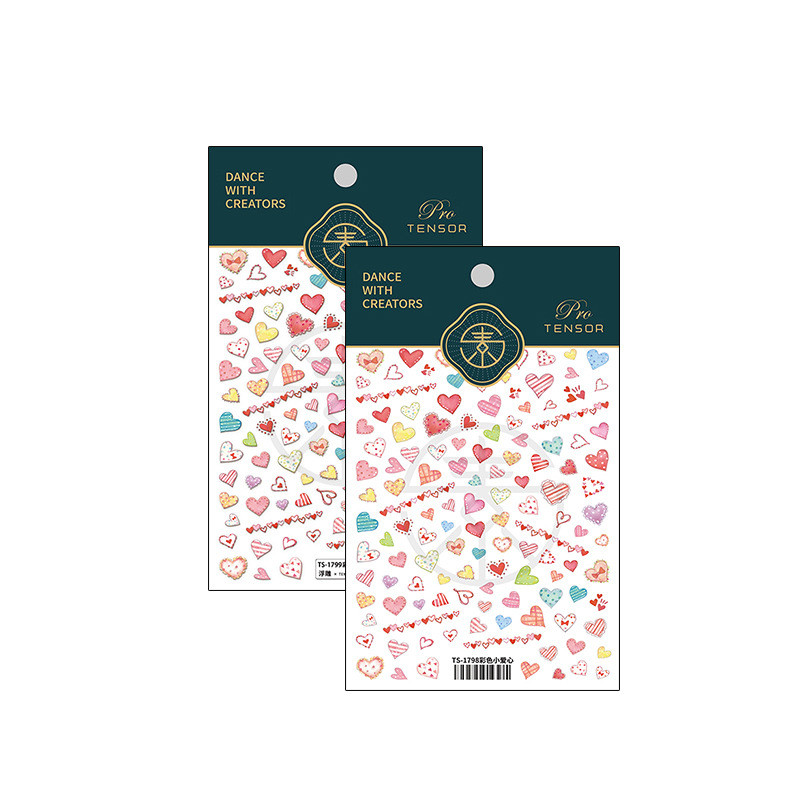 1 bucată 5D autocolant pentru arta unghiilor în relief autocolant autocolant pentru unghii Autocolante cu mai multe modele inimă pentru unghii Sfaturi din folie pentru manichiură