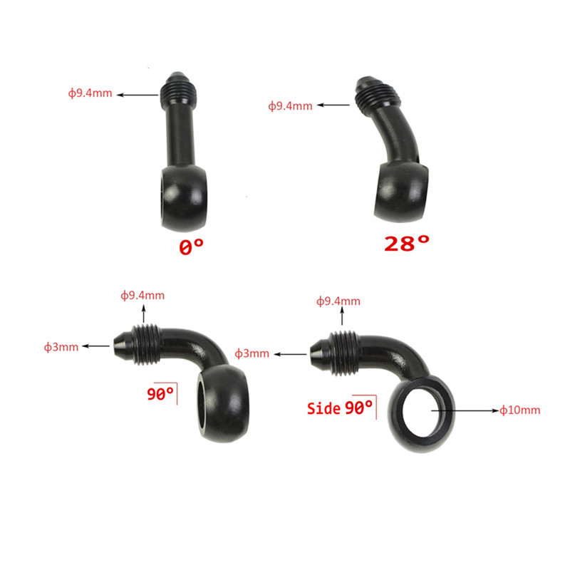 AN3 stabdžių alyvos žarnos „Banjo“ jungtis Nuimkite aliuminio motociklo hidraulinę sustiprintą stabdžių sankabos alyvos žarnos linija motociklo ATV „Dirt Bi“