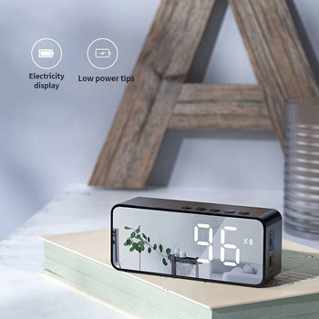 G50 Ασύρματο ηχείο Bluetooth με κάρτα FM Mini Mirror Ρολόι Ξυπνητήρι Ηχητικός πάγκος Λήψη φωνητικής προτροπής K