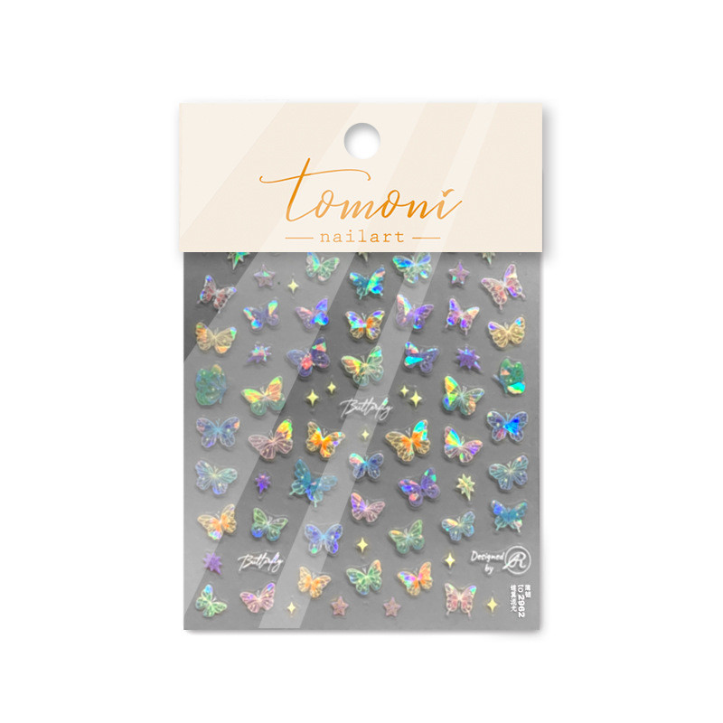 Αυτοκόλλητα νυχιών 1 φύλλου 5D αυτοκόλλητα νυχιών με σχέδιο πεταλούδα Αυτοκόλλητα προμήθειες νυχιών Πολύχρωμα αυτοκόλλητα νυχιών για συμβουλές μανικιούρ