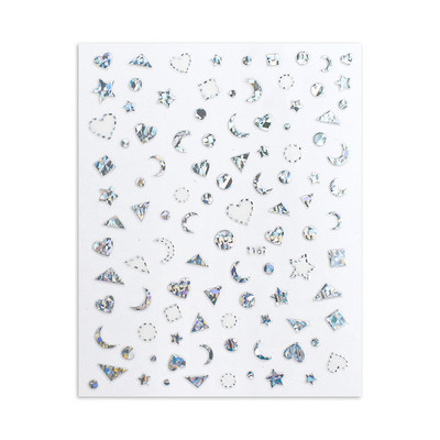 Autocolant holografic argintiu/aur/aur roz pentru unghii Autocolant adeziv 3D pentru unghii acrilice Vârf de manichiură Decorarea unghiilor pentru femei