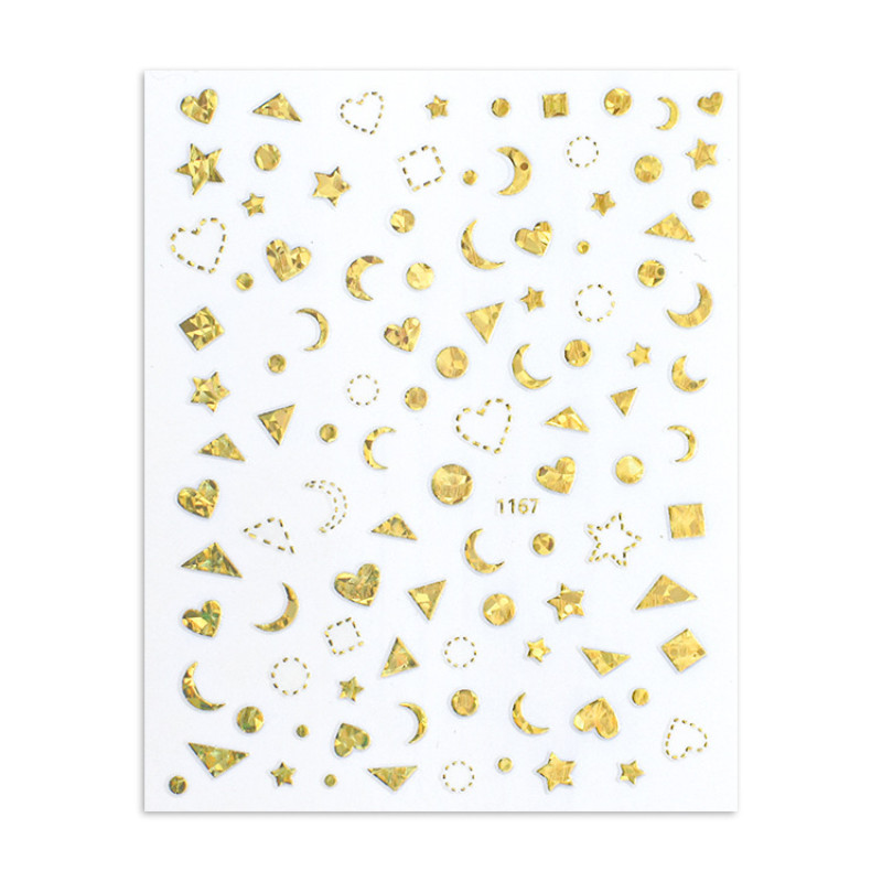 Autocolant holografic argintiu/aur/aur roz pentru unghii Autocolant adeziv 3D pentru unghii acrilice Vârf de manichiură Decorarea unghiilor pentru femei