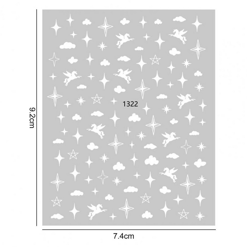1 lapo nagų lipdukas, nuimamas, lengvai priklijuojamas „pasidaryk pats“ manikiūro lipdukas Lipnus „Cloud Star Pattern“ nagų dailės lipdukas salono priedai