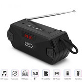 Nešiojami belaidžiai su „Bluetooth“ suderinami garsiakalbiai, žemųjų dažnių kolonėlės, lauko USB garsiakalbiai su FM radiju AUX TF MP3 telefonui