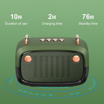 Мини Bluetooth високоговорител съраунд субуфер стерео домашен автомобил преносим ретро безжичен високоговорител поддържащ Tf карта възпроизвеждане на usb устройство