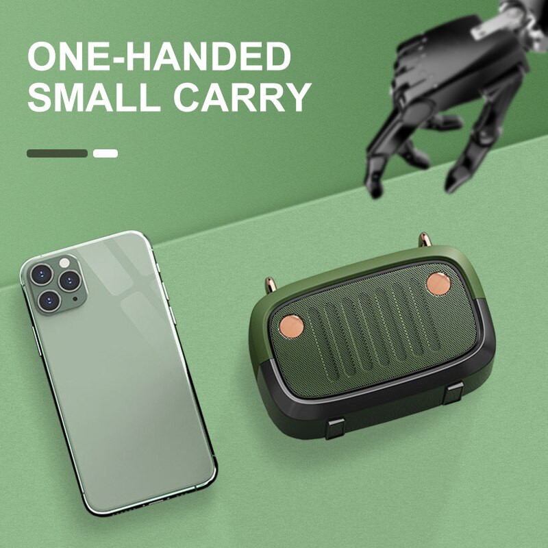 Mini Bluetooth garsiakalbis erdvinis žemųjų dažnių garsiakalbis stereo namų automobilinis nešiojamas retro belaidis garsiakalbis, palaikantis Tf kortelės USB disko atkūrimą