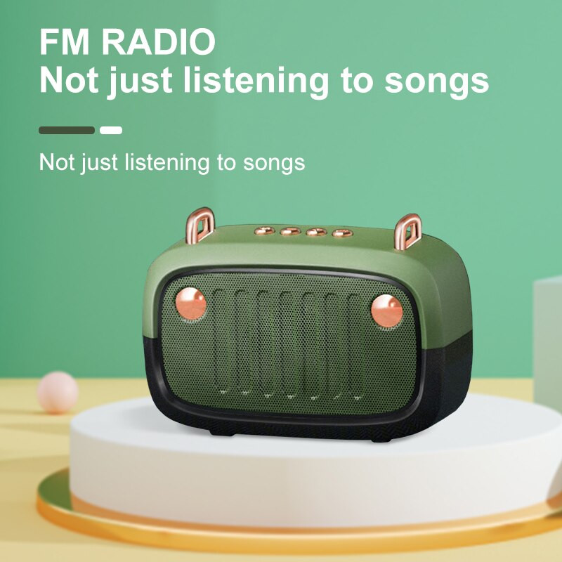 Mini Bluetooth garsiakalbis erdvinis žemųjų dažnių garsiakalbis stereo namų automobilinis nešiojamas retro belaidis garsiakalbis, palaikantis Tf kortelės USB disko atkūrimą