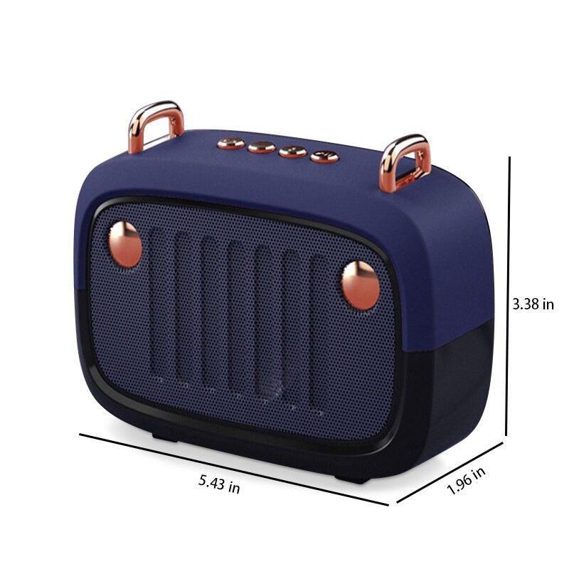 Mini Bluetooth garsiakalbis erdvinis žemųjų dažnių garsiakalbis stereo namų automobilinis nešiojamas retro belaidis garsiakalbis, palaikantis Tf kortelės USB disko atkūrimą