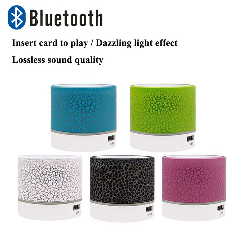 Nou mini audio portabil pentru mașină A9 Dazzling Crack LED fără fir Bluetooth 4.1 Subwoofer difuzor card TF