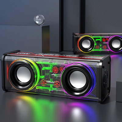 Transparentni Mecha subwoofer zvučnik 5 W, 1800 mAh, bežični stereo zvučnik, kompatibilan s Bluetoothom, 5.0 pribor za zabavu