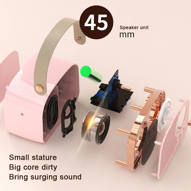 Mini retro Bluetooth prijenosni zvučnik s radiom, vanjski bežični stereo, MP3 player za iPhone Android podrška TF kartica USB