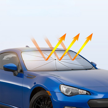 Πτυσσόμενες σκιές ομπρέλας αυτοκινήτου για κάλυμμα ηλίου παρμπρίζ Προστασία από υπεριώδη ακτινοβολία Θερμομόνωση αυτοκινήτου Εσωτερικό μπροστινό παράθυρο
