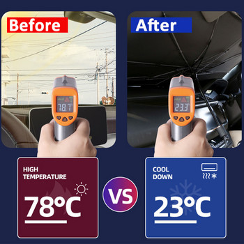 Сгъваеми сенници за чадър за кола за предното стъкло, капак на сенника, UV защита, топлоизолация, сенник за предния прозорец на автомобила