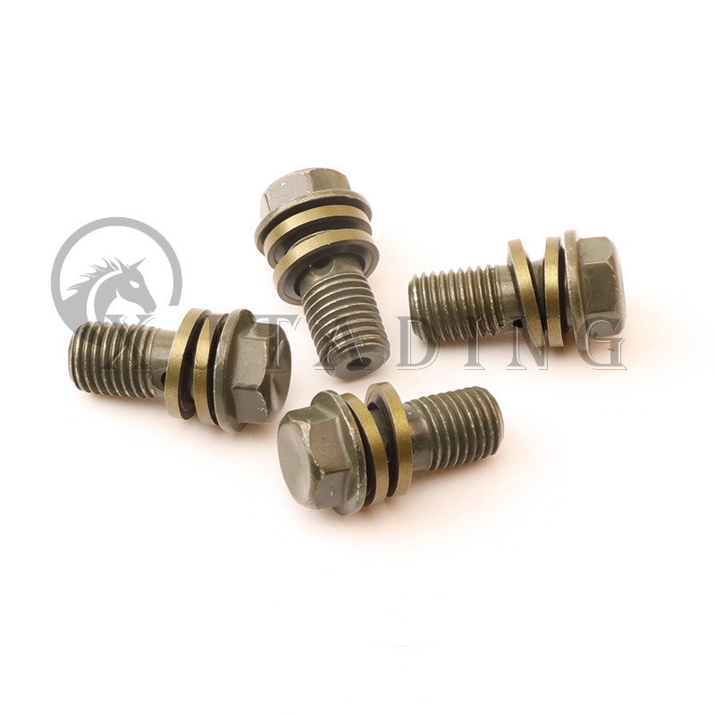 Universalus M8/M10x1.25 stabdžių pagrindinio cilindro alyvos žarnos varžtas, skirtas Honda Yamaha Suzuki motociklo keturračio karto jungties galas