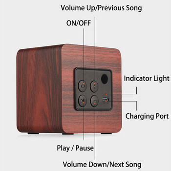 Високоговорители Bluetooth Удобна преносима звукова кутия Безжичен високоговорител Телефон Дървен високомощен музикален плейър на открито Субуфер