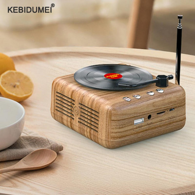 Bezvadu Bluetooth retro radio vinila ierakstu atskaņotājs Bluetooth skaļrunis radošs retro audio radio portatīvais mini dekors