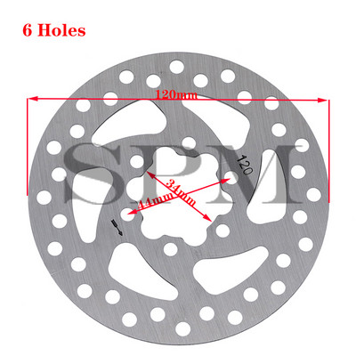 Lauko dviračių diskinių stabdžių dalies rotorius 120/140 mm elektrinis paspirtukas kalnų dviračio dviračio stabdžių diskas 6 skylės