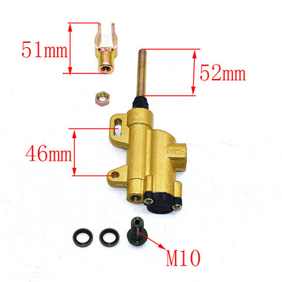10mmOR8mm must ja valge kuldne TAGASUUR DIRT BIKE ATV HÜDRAULILINE PIDURI PÕHISILINDER 110cc 125cc 140cc 150cc PITBIKE