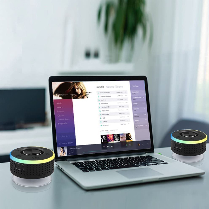 Mini Bluetooth Garsiakalbis IPX7 Vandeniui atsparus Vonios Muzikos Garsiakalbis Siurbimo taurė Laisvų rankų įranga Dušas Muzika Palyer Bass Sound Box FM radijas