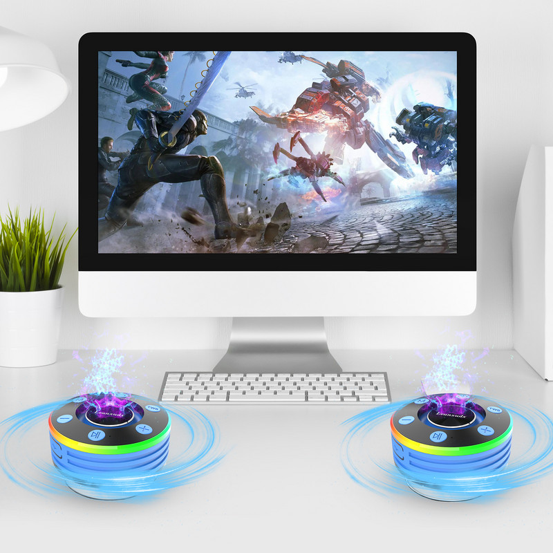 IPX7 vandeniui atsparus „Bluetooth“ garsiakalbis vonios kambario siurbimo taurė Boss Garsiakalbis Belaidis muzikos grotuvas Palaikymas FM radijo laisvų rankų įranga