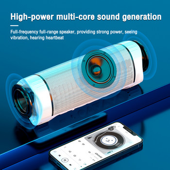 Преносим Bluetooth-съвместим високоговорител Безжична бас колона Водоустойчиви външни USB високоговорители Поддържат AUX TF Субуфер LED
