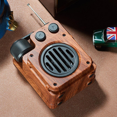 As20 Ретро Bluetooth-съвместим високоговорител Външен преносим безжичен силен бас Fm радио Вграден микрофон Звукова кутия Субуфер