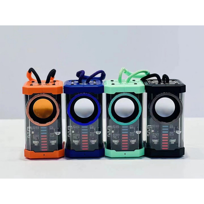 Prozirni Cyberpunk Mecha TWS bežični Bluetooth zvučnik Zvuk Svjetlo Ritam Subwoofer Ugrađeni mikrofon za smanjenje buke