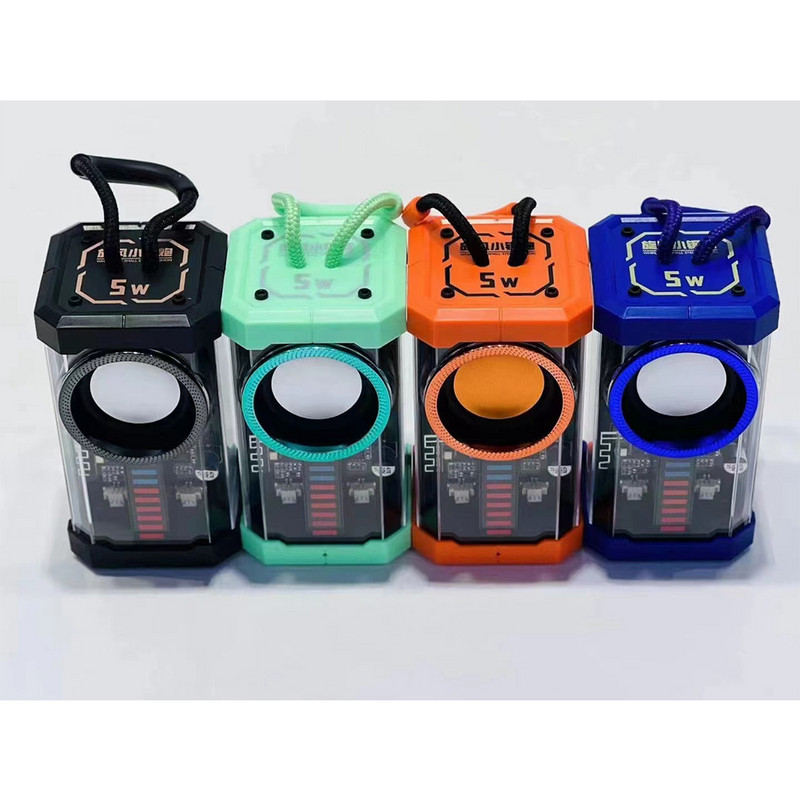 Prozirni Cyberpunk Mecha TWS bežični Bluetooth zvučnik Zvuk Svjetlo Ritam Subwoofer Ugrađeni mikrofon za smanjenje buke