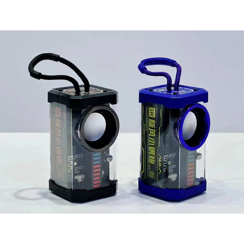 Prozirni Cyberpunk Mecha TWS bežični Bluetooth zvučnik Zvuk Svjetlo Ritam Subwoofer Ugrađeni mikrofon za smanjenje buke