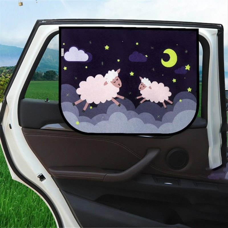 Magnetinė uždanga automobilio lango skėčio dangtelis nuo saulės animacinis filmas Universalus šoninio lango skėtis nuo saulės UV apsauga, skirta mažiems kūdikiams