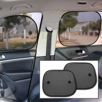 2бр. Сенник за кола UV защита Завеса за кола Прозорец на кола Сенник за страничен прозорец Мрежест капак Слънцезащитна козирка за багажник на кола RV Консумативи за пътуване