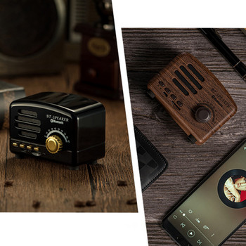 RRetro Bluetooth безжичен високоговорител Класически мини музикален плейър Звук Стерео Преносима декорация Мини високоговорители Музика за пътуване